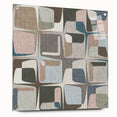 Geometric Abstract Painting - Beige & Blue Retro Wall Art
