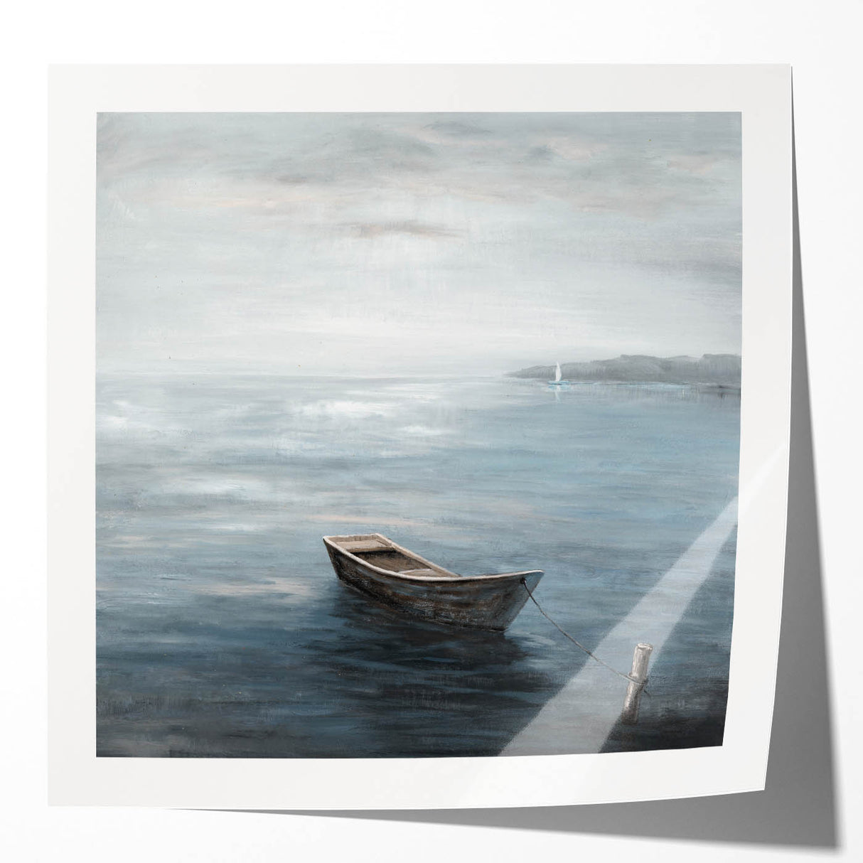 Tranquil Nature Canvas Prints – Serene Boat on Calm Waters