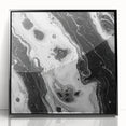 Modern Black and White Abstract Wall Art - Fluid Marble Canvas