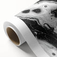 Modern Black and White Abstract Wall Art - Fluid Marble Canvas