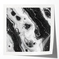 Modern Black and White Abstract Wall Art - Fluid Marble Canvas