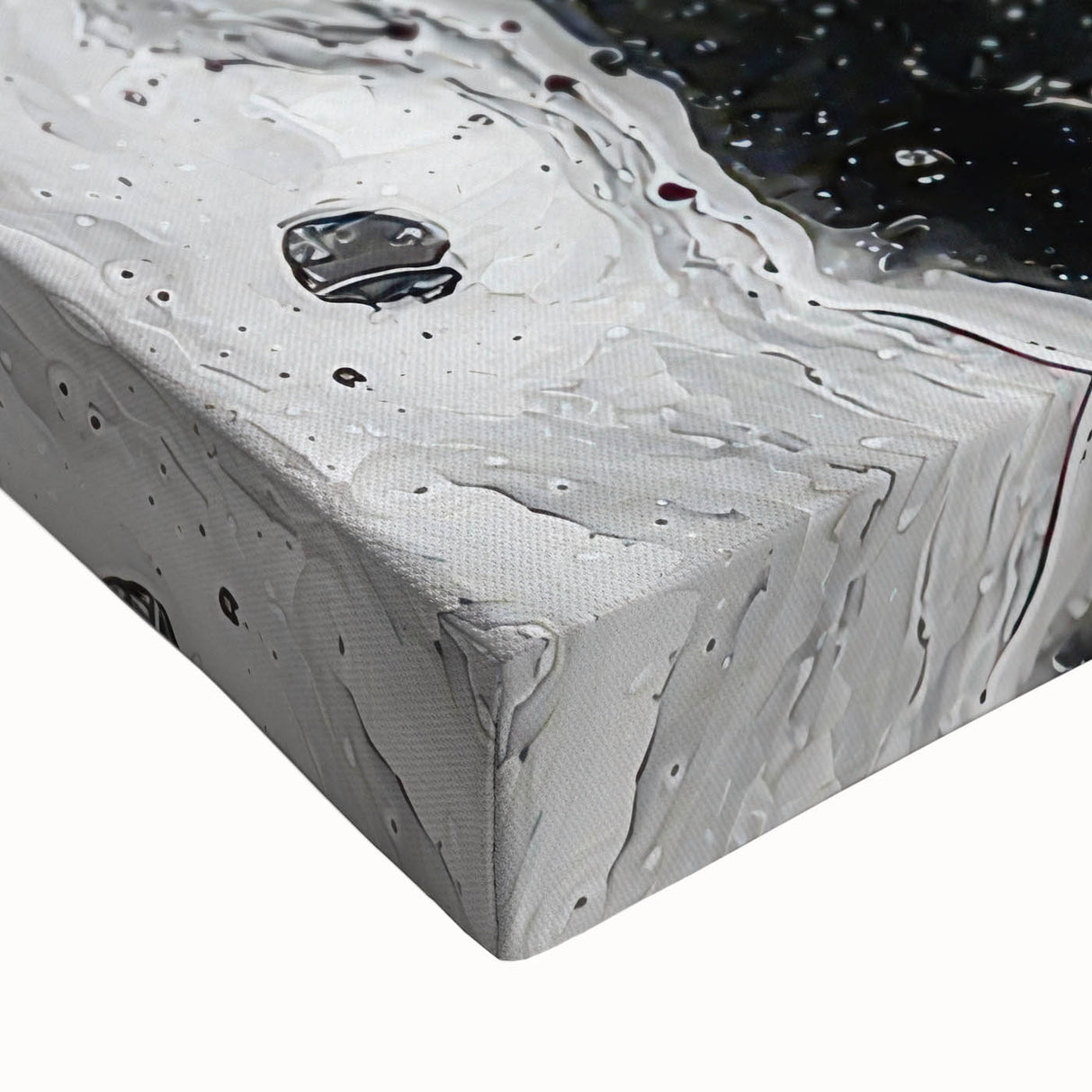 Modern Black and White Abstract Wall Art - Fluid Marble Canvas