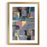 Faded Grid Luxe – Contemporary Abstract Art Piece with Gold Accents