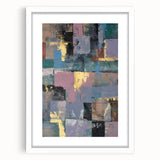Faded Grid Luxe – Contemporary Abstract Art Piece with Gold Accents