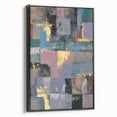 Faded Grid Luxe – Contemporary Abstract Art Piece with Gold Accents