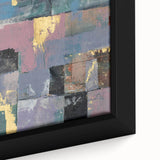 Faded Grid Luxe – Contemporary Abstract Art Piece with Gold Accents