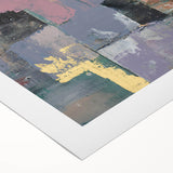 Faded Grid Luxe – Contemporary Abstract Art Piece with Gold Accents