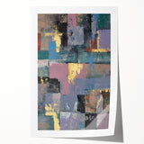 Faded Grid Luxe – Contemporary Abstract Art Piece with Gold Accents