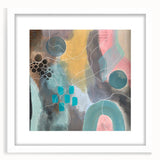 Modern Abstract Painting – Elegant Canvas in Teal, Gold & Soft Pink
