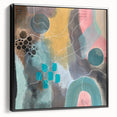 Modern Abstract Painting – Elegant Canvas in Teal, Gold & Soft Pink