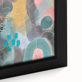 Modern Abstract Painting – Elegant Canvas in Teal, Gold & Soft Pink