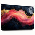 Fiery Passion Fluid Acrylic Art – Red, Black & Gold Wall Decor