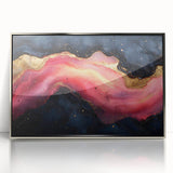 Fiery Passion Fluid Acrylic Art – Red, Black & Gold Wall Decor