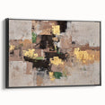 Earthen Gold Layers – High-Contrast Abstract Paintings for Interiors