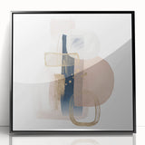Modern geometric wall decor – navy and blush minimalist canvas art