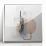 Modern geometric wall decor – navy and blush minimalist canvas art