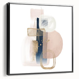 Modern geometric wall decor – navy and blush minimalist canvas art