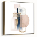 Modern geometric wall decor – navy and blush minimalist canvas art