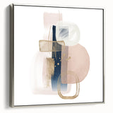 Modern geometric wall decor – navy and blush minimalist canvas art