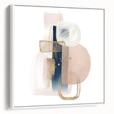 Modern geometric wall decor – navy and blush minimalist canvas art