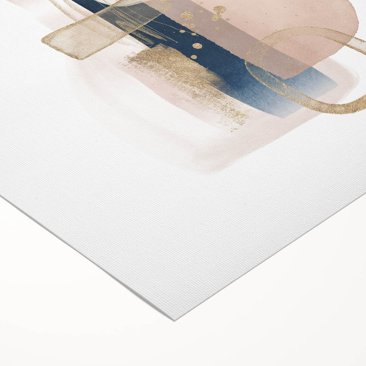 Modern geometric wall decor – navy and blush minimalist canvas art