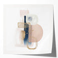 Modern geometric wall decor – navy and blush minimalist canvas art
