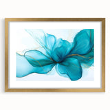 Teal & Gold Fluid Abstract Wall Art – Modern Acrylic Canvas Print