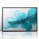 Teal & Gold Fluid Abstract Wall Art – Modern Acrylic Canvas Print