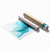 Teal & Gold Fluid Abstract Wall Art – Modern Acrylic Canvas Print