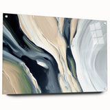 Large Modern Art Piece - Beige and Black Abstract Canvas
