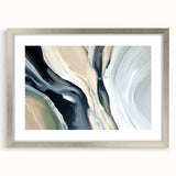 Large Modern Art Piece - Beige and Black Abstract Canvas