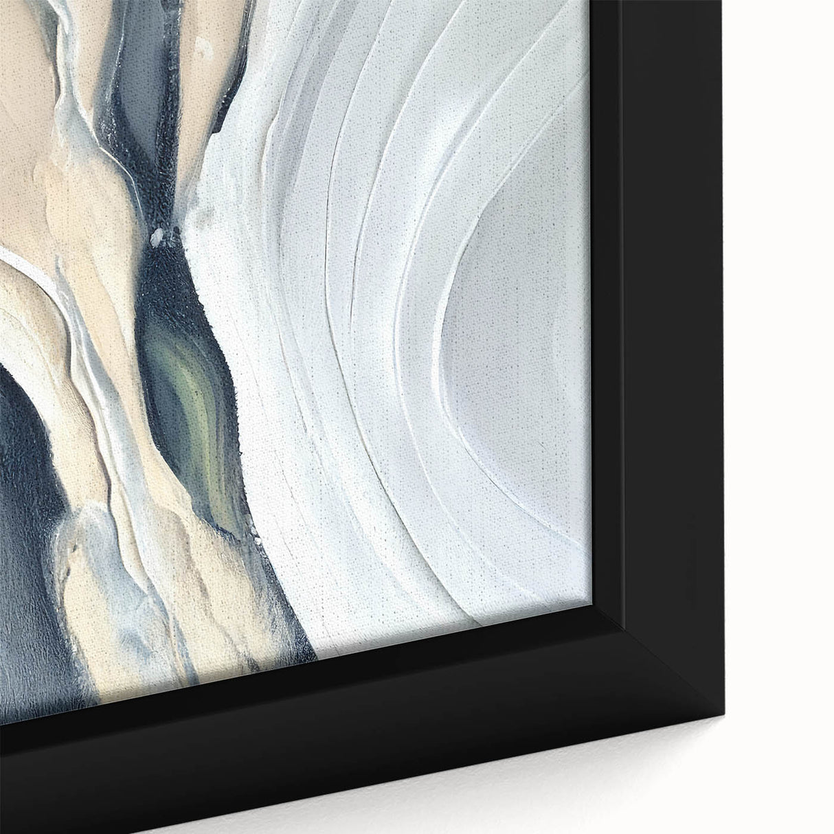Large Modern Art Piece - Beige and Black Abstract Canvas