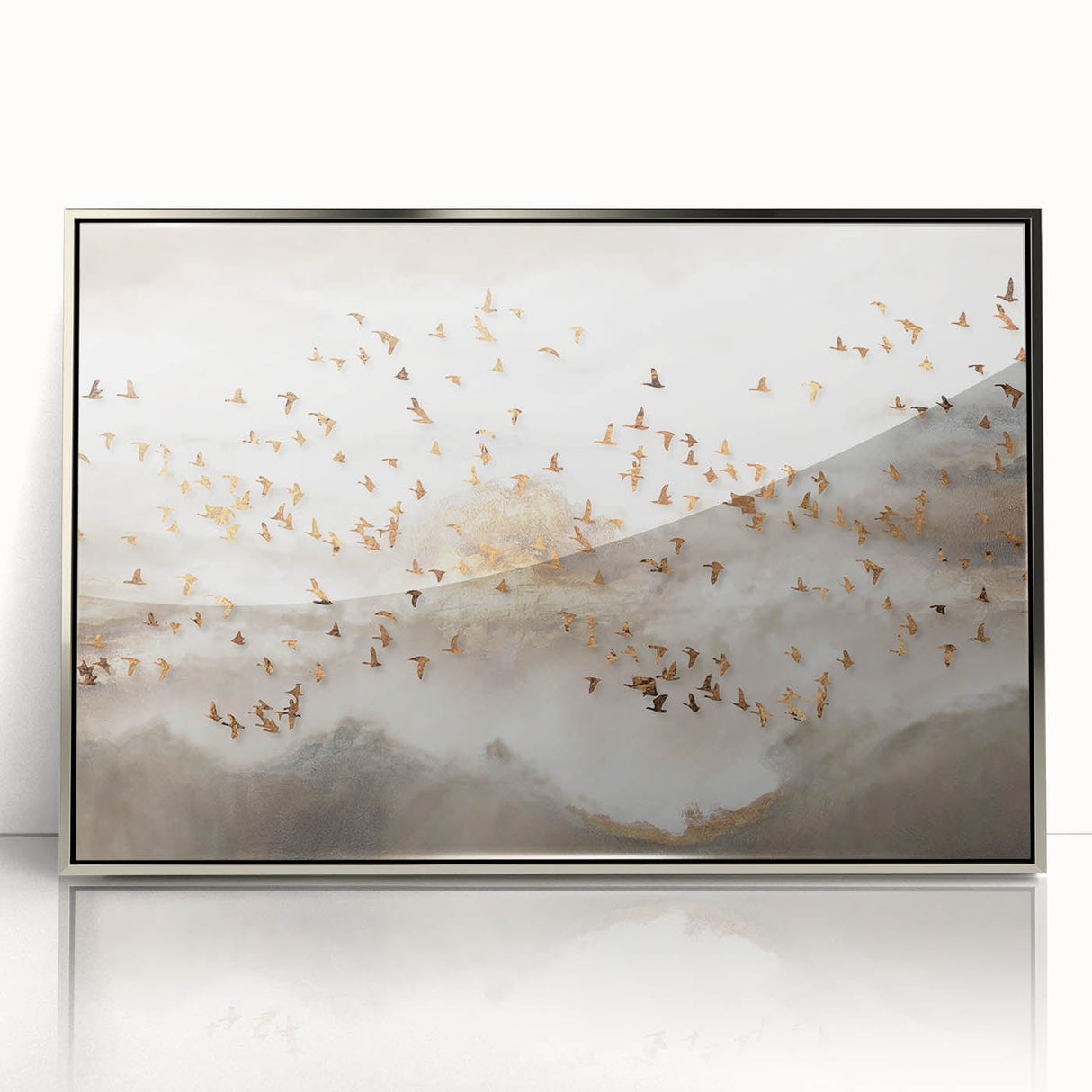 Abstract Canvas Wall Art – Serene Modern Painting in Beige & Gray