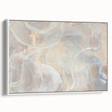 Timeless Textures Abstract Wall Art – Soft Beige and White Swirls
