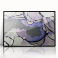 Contemporary Fluid Art Piece – Lilac & Gold Ink Style Canvas