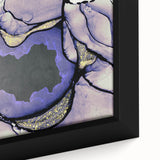 Contemporary Fluid Art Piece – Lilac & Gold Ink Style Canvas