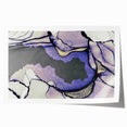 Contemporary Fluid Art Piece – Lilac & Gold Ink Style Canvas