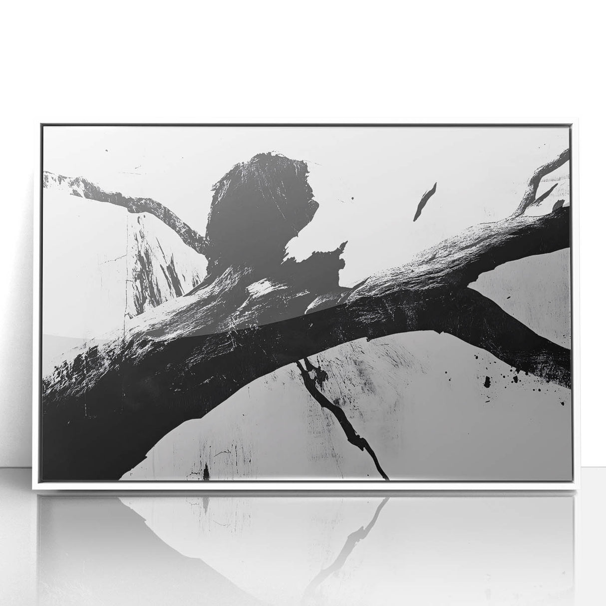 Bold Black and White Abstract Wall Art - Organic Expression Canvas