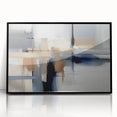 Contemporary Canvas Print - Navy Blue and Beige Abstract Art