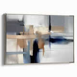 Contemporary Canvas Print - Navy Blue and Beige Abstract Art