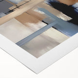 Contemporary Canvas Print - Navy Blue and Beige Abstract Art