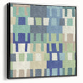 Modern Abstract Canvas Prints – Mint, Blue, and Beige Grid Art