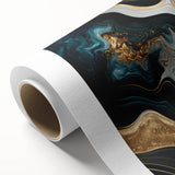 Exclusive Abstract Wall Decor – Black, Teal & Gold Luxury Art