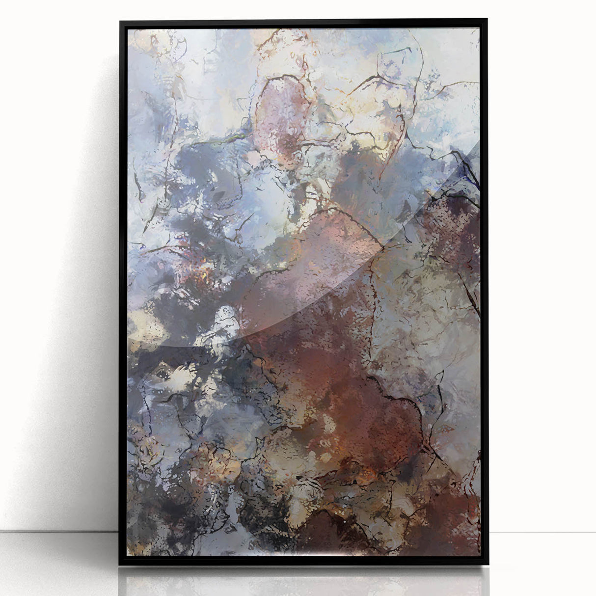 Earthen Harmony Abstracts – Moody Blue and Brown Modern Wall Art