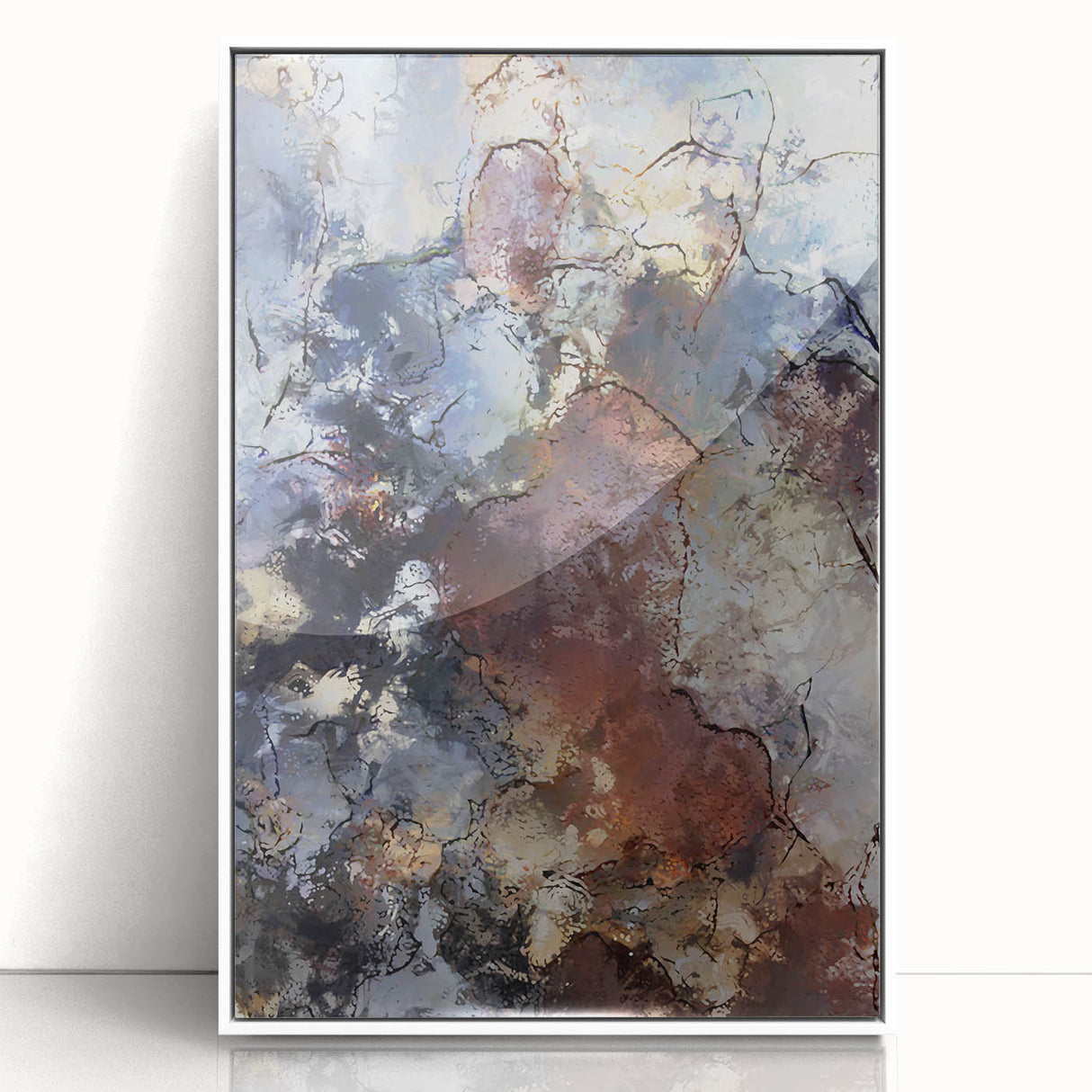 Earthen Harmony Abstracts – Moody Blue and Brown Modern Wall Art