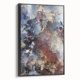 Earthen Harmony Abstracts – Moody Blue and Brown Modern Wall Art