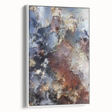 Earthen Harmony Abstracts – Moody Blue and Brown Modern Wall Art