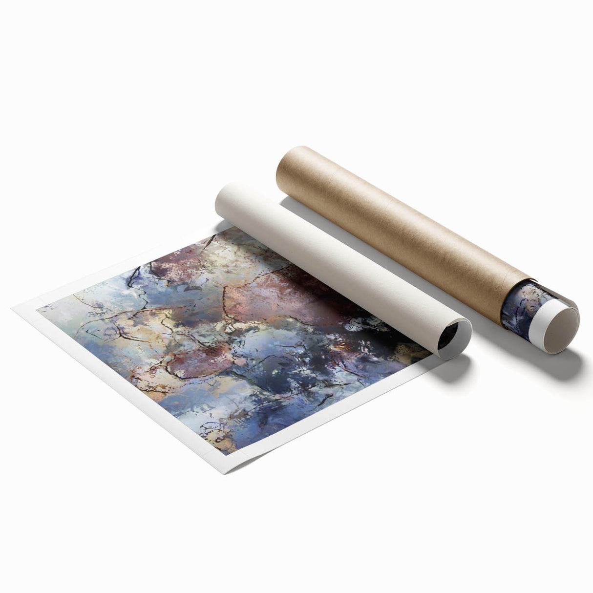 Earthen Harmony Abstracts – Moody Blue and Brown Modern Wall Art