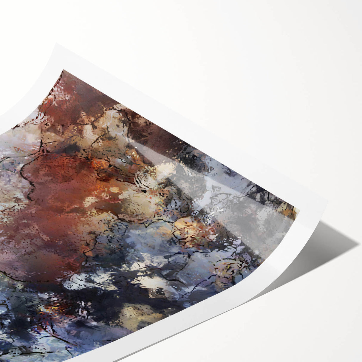 Earthen Harmony Abstracts – Moody Blue and Brown Modern Wall Art