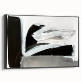 Large Abstract Wall Art – Monochrome Modern Painting in Gray & White